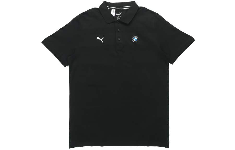 PUMA BMW Motorsport Polo Shirts Men's Black Polo Collar Moderate Straight Fit