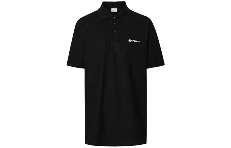 Burberry Polo Shirts Men's Black Polo Collar Moderate Straight Fit