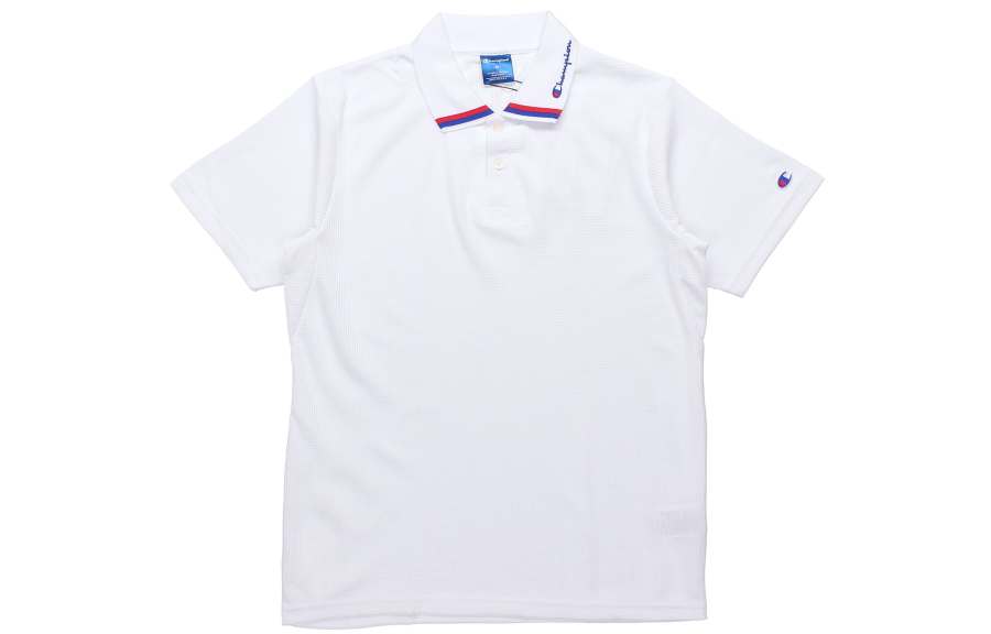 Champion Polo Shirts Unisex White Polo Collar Moderate Straight Fit