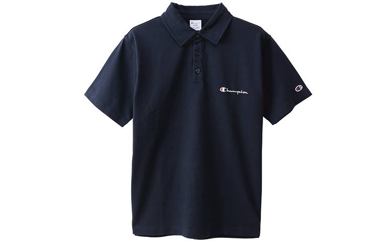 Champion Polo Shirt Japan Version Unisex Navy Blue