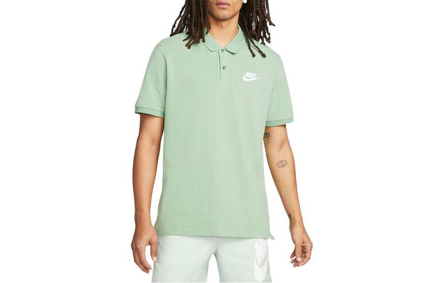 Nike Nike Polo Shirts Men's Green Polo Collar Moderate Straight Fit