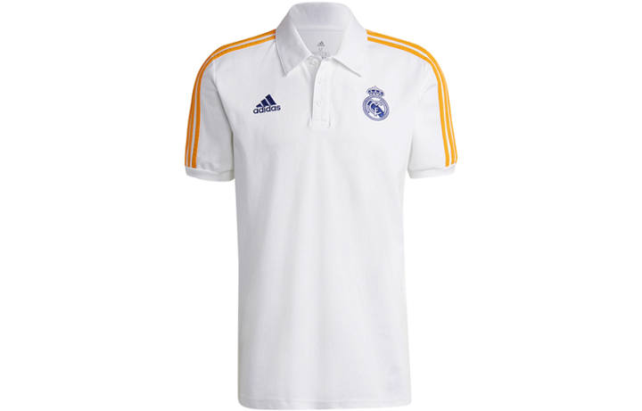 Adidas Adidas Polo Shirts Men's White Polo Collar Moderate Straight Fit