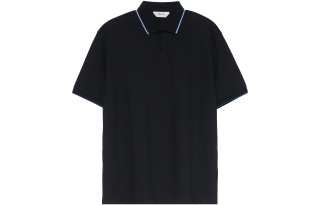 Zzegna Polo Shirts Men's Black Polo Collar Moderate