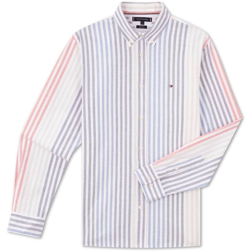 Tommy Hilfiger Shirt Men's Red Blue White Stripes