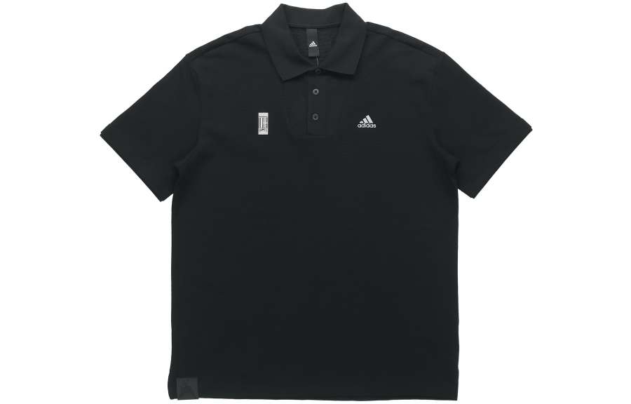 Adidas Adidas Polo Shirts Men's Black Polo Collar Moderate Straight Fit