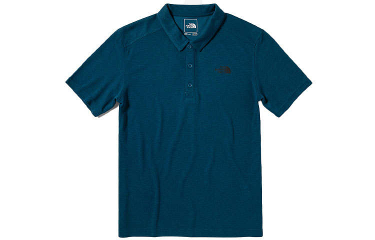 THE NORTH FACE Polo Shirts Men's Blue Polo Collar Moderate Straight Fit