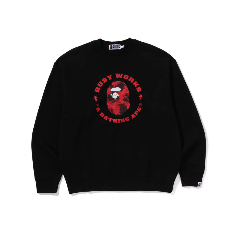 A BATHING APE Sweatshirts Men's Black BKX Crew Neck Moderate