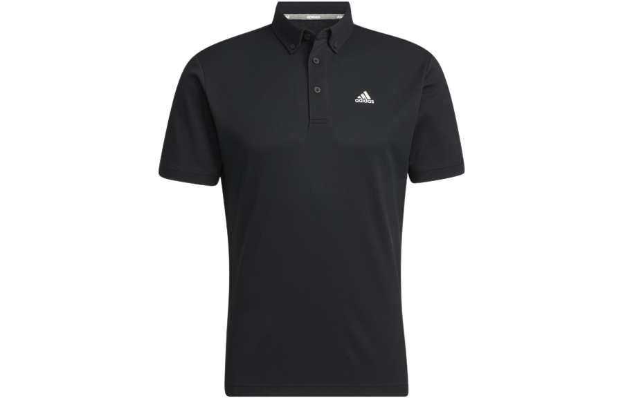 Adidas Adidas Polo Shirts Men's Black Polo Collar Moderate Straight Fit
