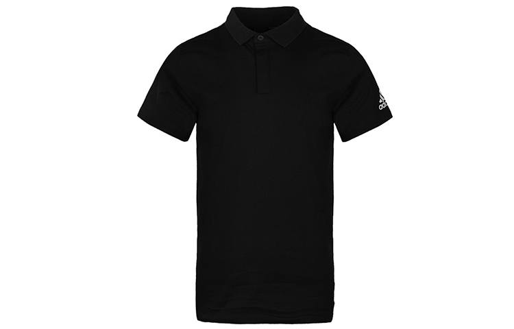 Adidas Adidas Polo Shirts Men's Black Polo Collar Moderate Straight Fit