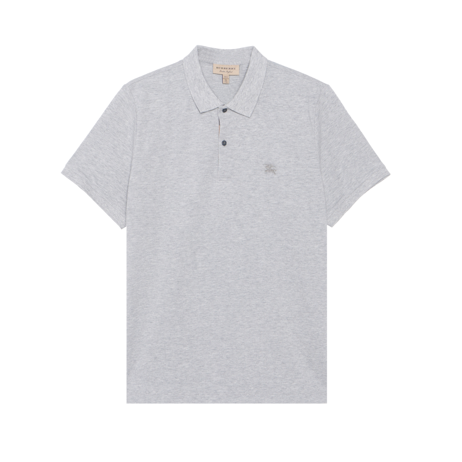 Burberry Polo Shirts Men's Gray Polo Collar Moderate