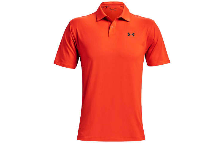 Under Armour Polo Shirts Men's Orange Polo Collar Moderate Straight Fit
