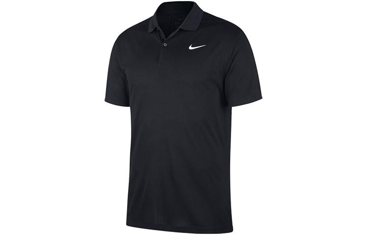 Nike Nike Polo Shirts Men's Black Polo Collar Moderate Straight Fit