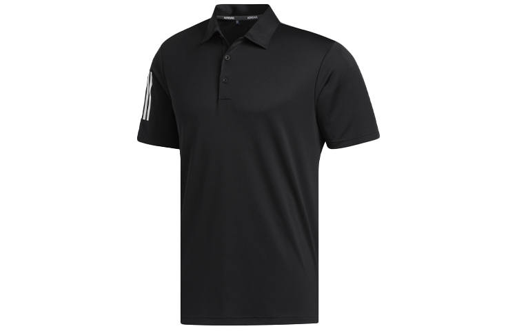 Adidas Adidas Polo Shirts Men's Black Polo Collar Moderate Straight Fit