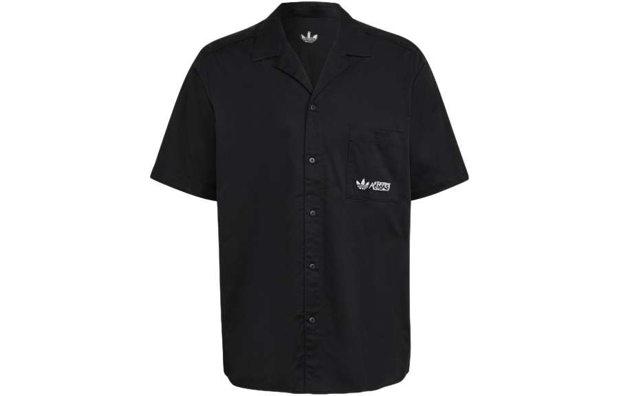 Adidas Originals Shirts Men's Black Lapel Moderate