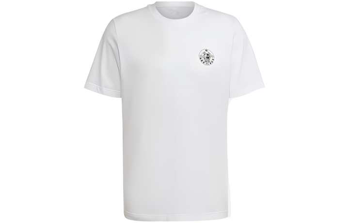 Adidas Adidas T Shirts Men's White Crew Neck Moderate Straight Fit