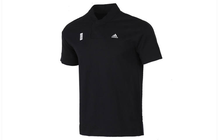 Adidas Adidas Polo Shirts Men's Black V Neck Moderate Straight Fit