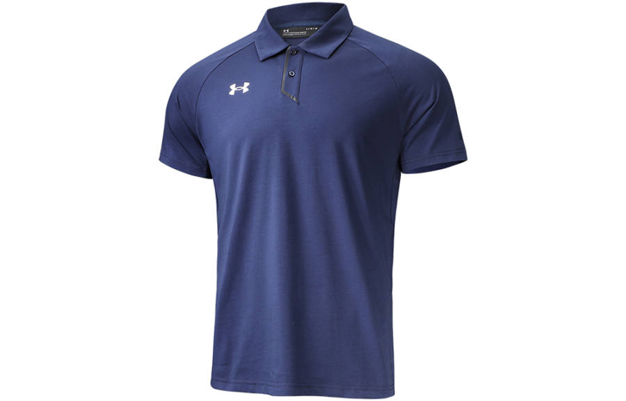 Under Armour Polo Shirts Men's Collegiate Blue Polo Collar Moderate Straight Fit