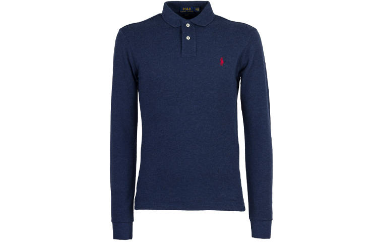 Polo Ralph Lauren Polo Shirts Men's Dark Blue Polo Collar Moderate Straight Fit