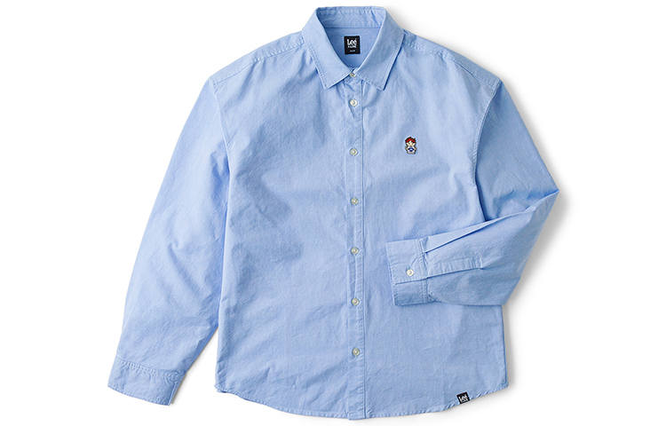 Lee Lee Shirts Unisex Blue Lapel Moderate Shirt