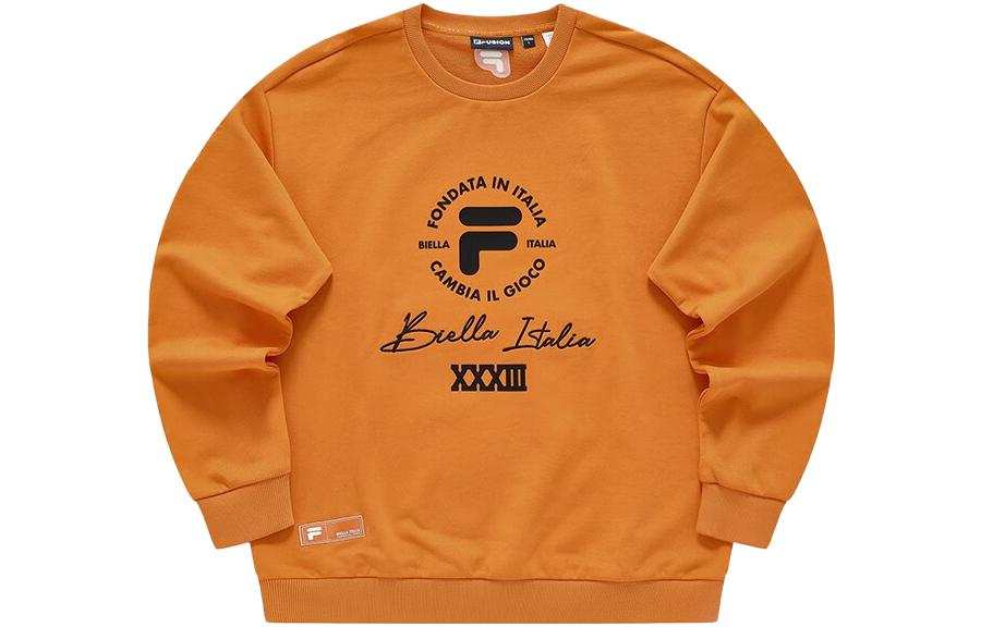 FILA FUSION Sweatshirts Men's Jamaican Orange Crew Neck Moderate Regular