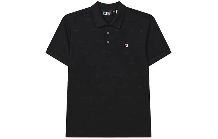 FILA Polo Shirts Men's Jet Black Polo Collar Moderate Straight Fit
