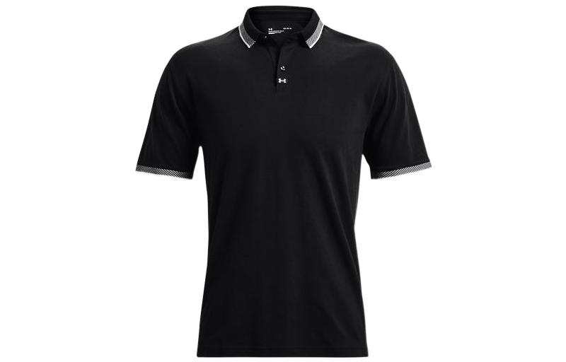 Under Armour Polo Shirts Men's Black Polo Collar Moderate Straight Fit