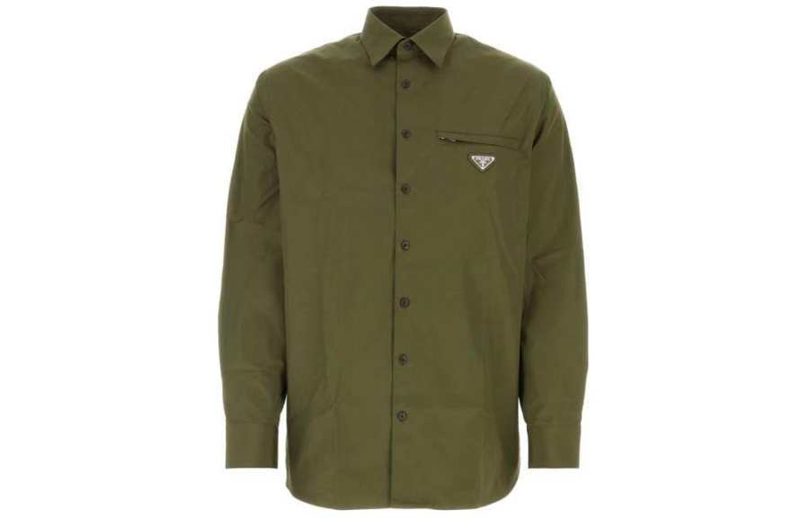 PRADA PRADA Logo Plaque Long-Sleeved Shirt