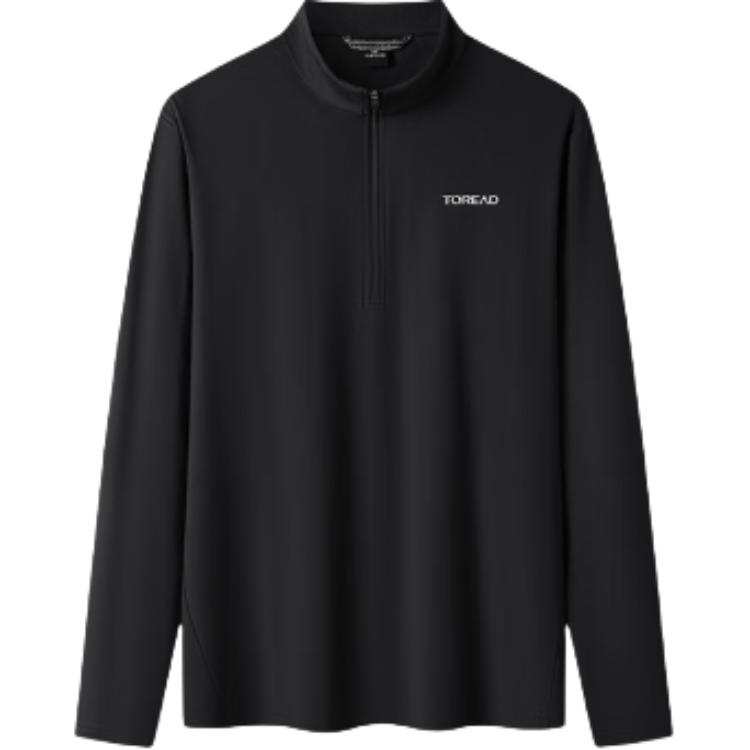 TOREAD T Shirts Men's Black Stand Collar