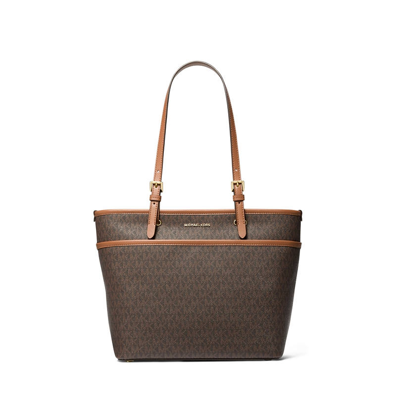 MICHAEL KORS Artificial Leather Tote Bag, Shopping Bag, Shoulder Bag Medium Women's Dark Brown & Acorn Brown