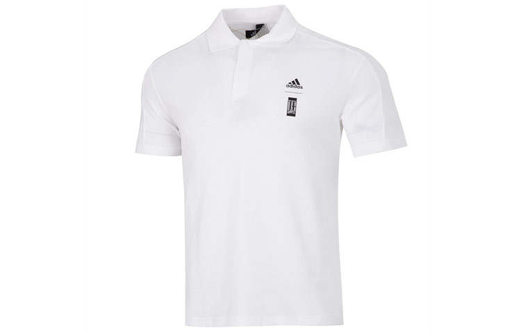 Adidas Adidas Polo Shirts Men's White Polo Collar Moderate Straight Fit