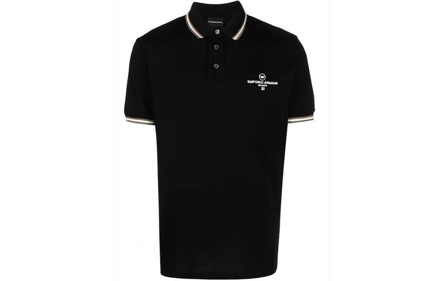 EMPORIO ARMANI SS22 Polo Shirt Men's Black