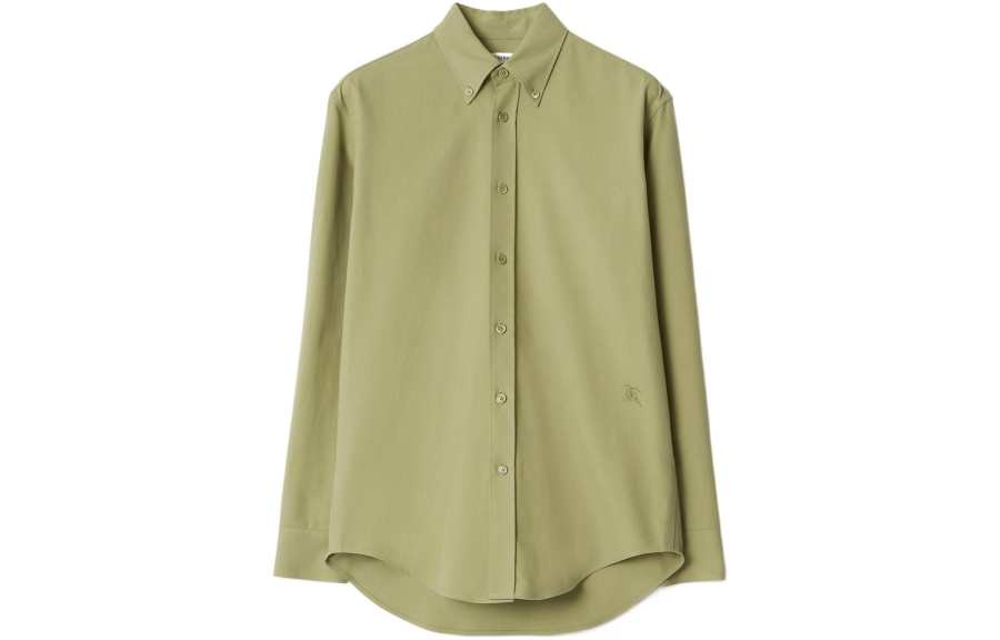 Burberry logo-embroidered cotton shirt