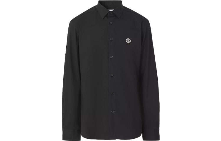 Burberry Cotton Blend Long-Sleeved Shirt Men's Black 80428961