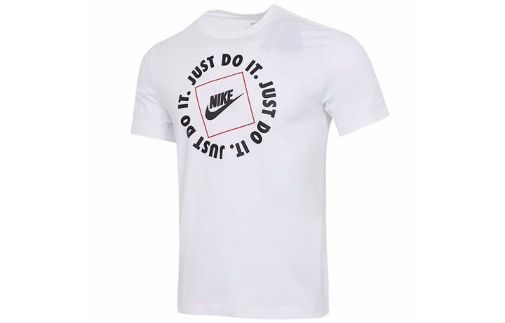 Nike Nike T Shirts Men's White Crew Neck Moderate Straight Fit