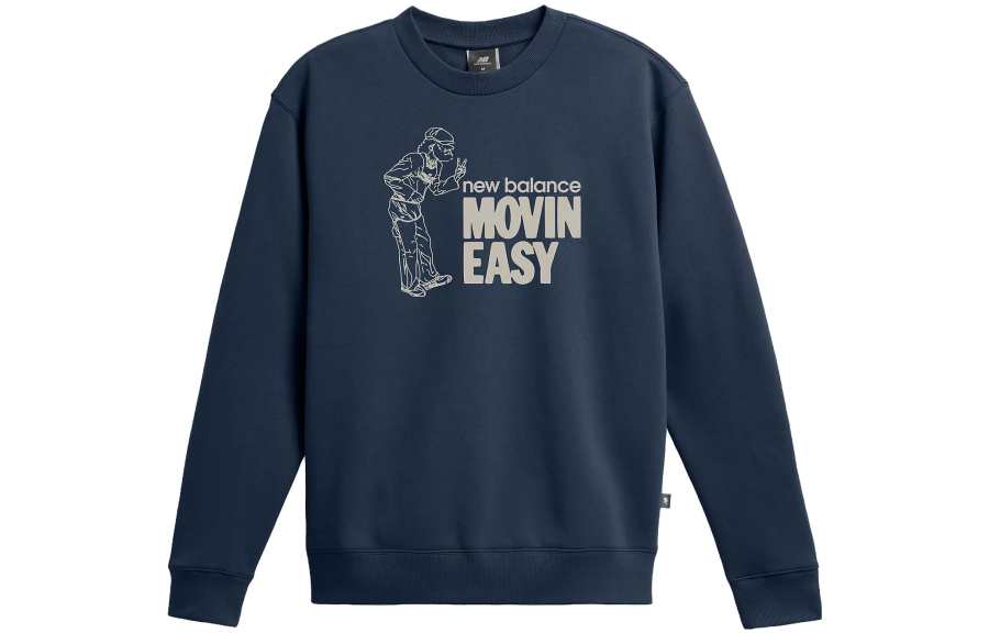New Balance New Balance Movin Easy Crew Sweatshirts Men's Blue Crew Neck Moderate Other