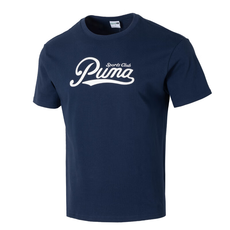 PUMA T Shirts Men's Blue Crew Neck Moderate