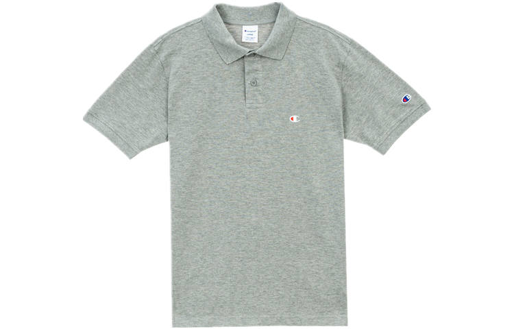Champion Polo Shirts Unisex Oxford Gray Polo Collar Moderate Straight Fit