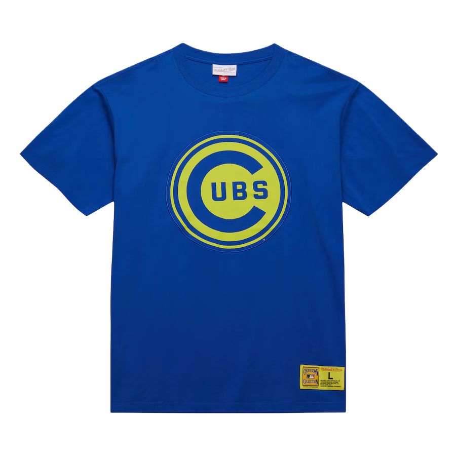 Mitchell Ness x MLB Chicago Cubs PLEASURES Neon Nights Premium T Shirt Men's Royal Blue