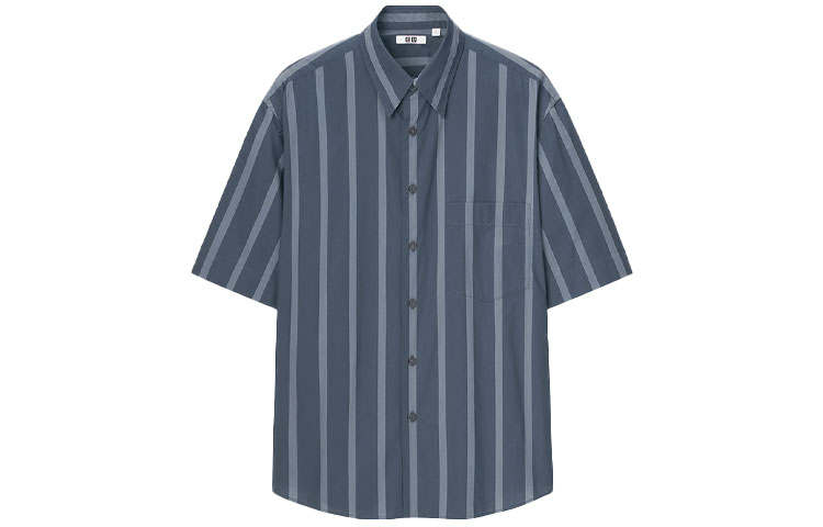 UNIQLO Shirts Men's Dark Blue Lapel Moderate Other