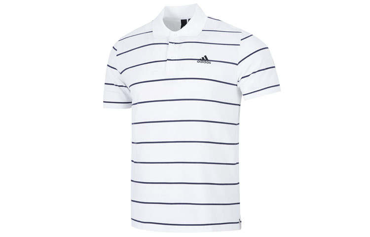 Adidas Adidas Polo Shirts Men's White Polo Collar Moderate Straight Fit