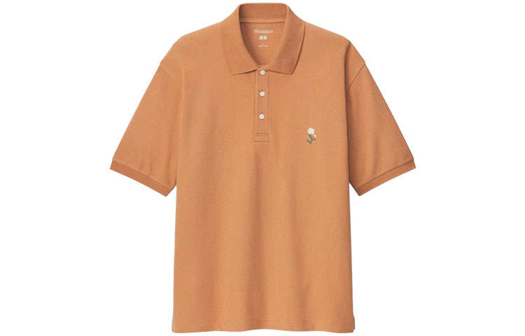 UNIQLO Polo Shirts Men's Orange Polo Collar Moderate Straight Fit