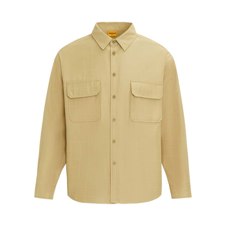 CAT CAT Shirts Men's Dark Khaki Pointed Collar Moderate Shirt