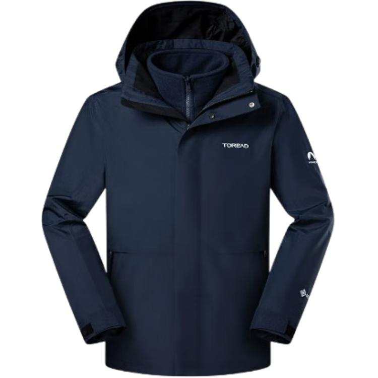 TOREAD Waterproof, Windproof, Breathable, And Thermal Windbreaker Jacket Men's Blue Rock Black