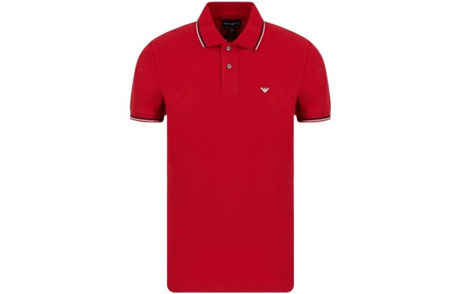 EMPORIO ARMANI Polo Shirts Men's Red Polo Collar Moderate Other