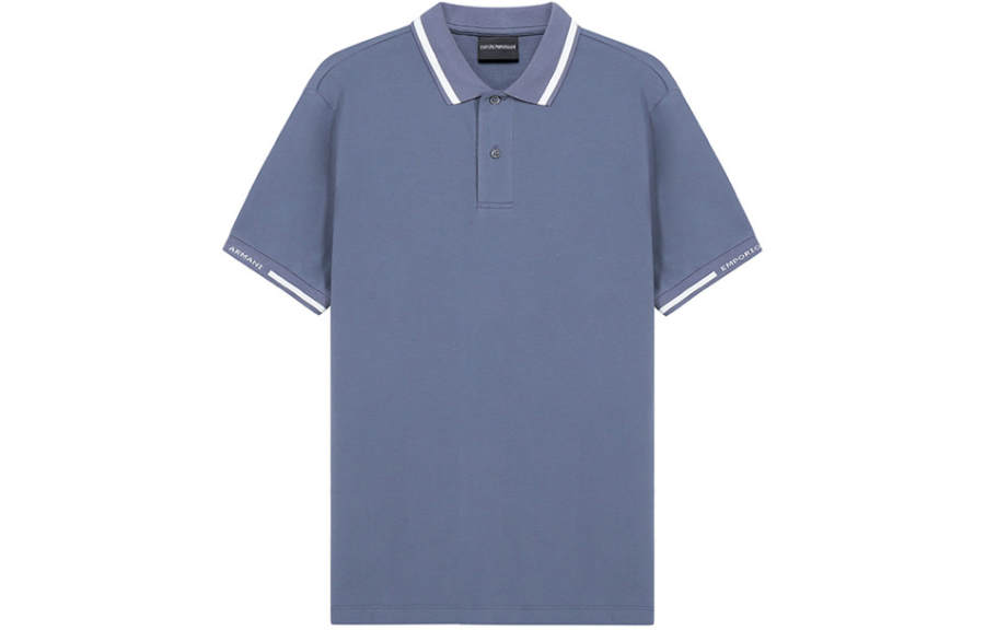 EMPORIO ARMANI Polo Shirt Men's Gray Blue