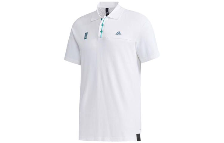 Adidas Adidas Polo Shirts Men's White Polo Collar Moderate Straight Fit