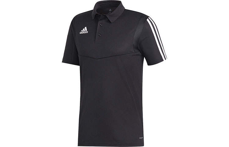 Adidas Adidas Polo Shirts Men's Black Polo Collar Moderate Straight Fit