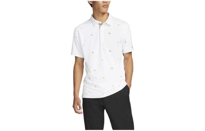 Nike Nike Polo Shirts Men's White Polo Collar Moderate Straight Fit