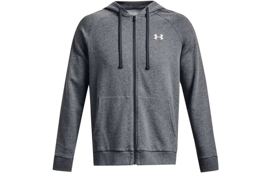 Under Armour Rival Fleece Sweatshirts Men's Gray Hooded Moderate Cardigan