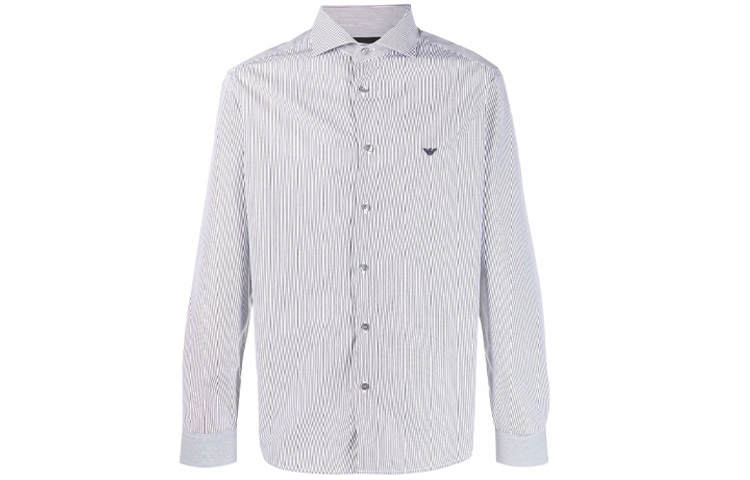 EMPORIO ARMANI Shirts Men's Gray Lapel Moderate Shirt
